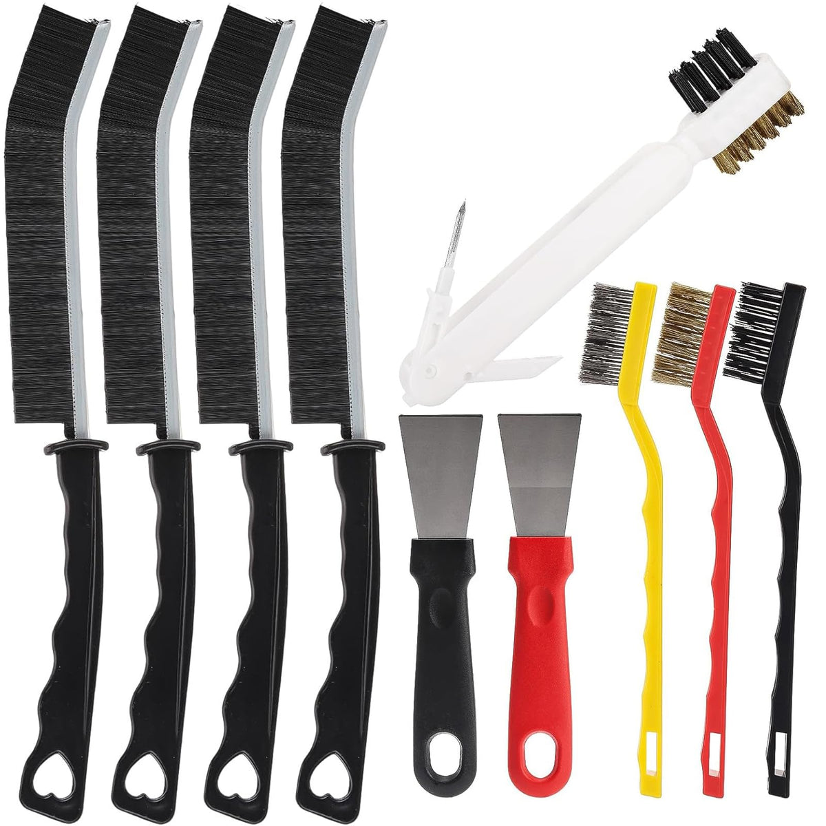 Window Cleaner Set, 10Pcs Window Door Tracks Groove Crevice Cleaning Brushes Tools for Sliding Glass Doors, Air Conditioner