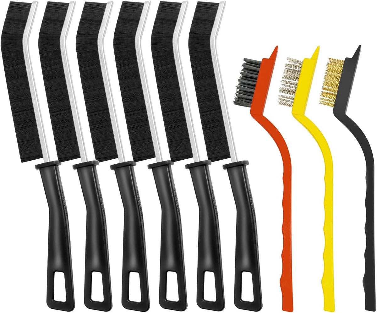 9PCS Crevice Cleaning Brush, Hard Bristle Scrub Brushes Tools