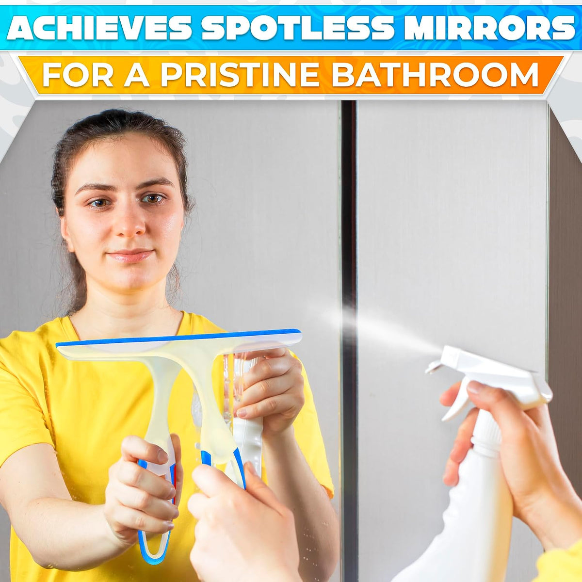4 Pcs Hand Squeegee for Shower Glass, 9.45 in Silicone Blade