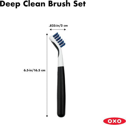 OXO Good Grips Deep Clean Brush Set, Orange, Blue