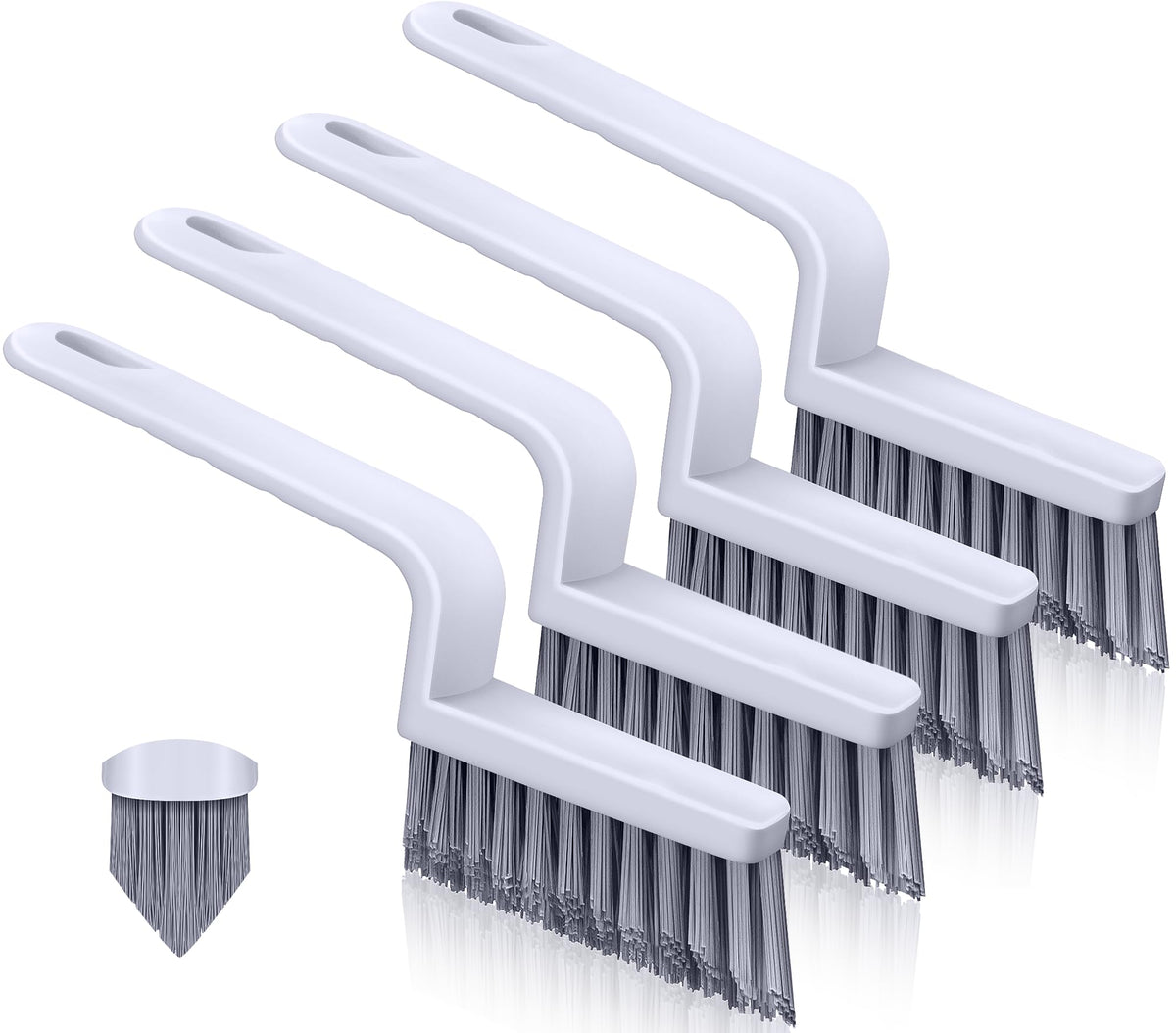 Lumkew Grout Cleaner Brush V Shape, Stiff Grout Cleaning Brushes for Tile Floor, Handheld Grout Scrub Brush Set for Shower, Bathroom, Kitchen, Household Use,2 pcs
