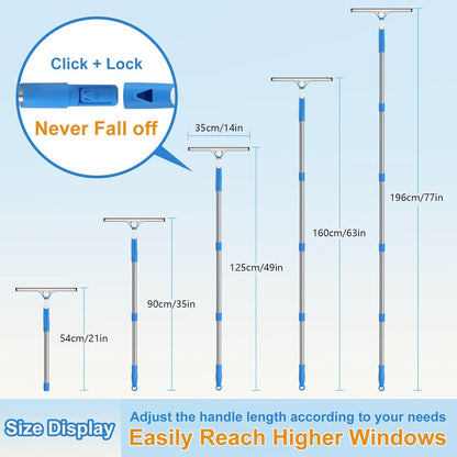 Mitclear 77'' Long Squeegee Window Cleaner Tool for Indoor Outdoor Windows