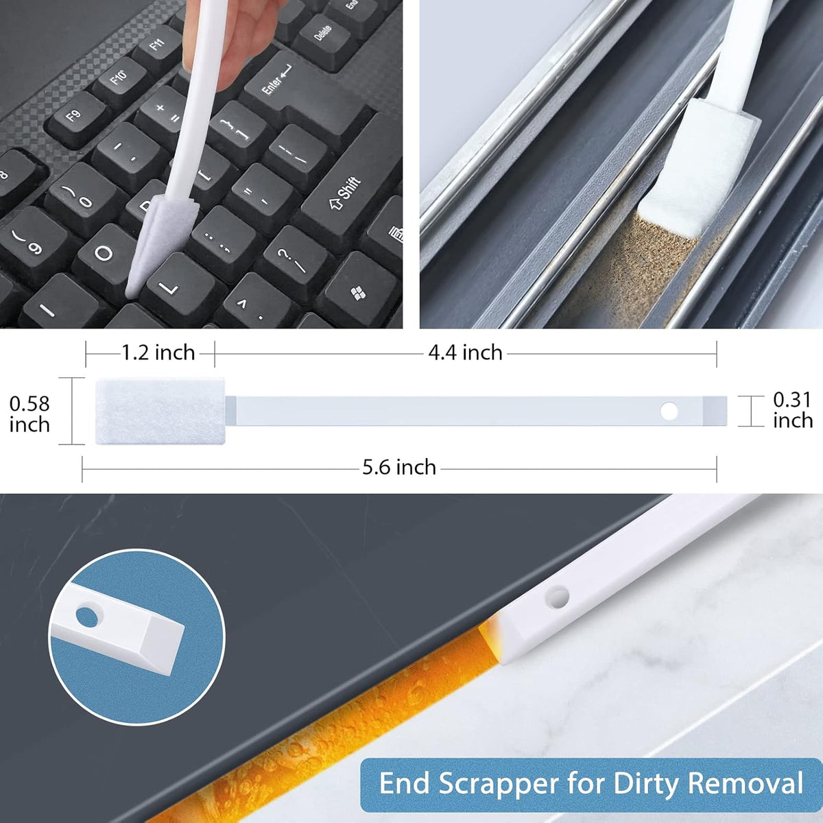 Lumkew Crevice Cleaning Brushes Tool for Tiny Small Spaces, 40Pcs, White