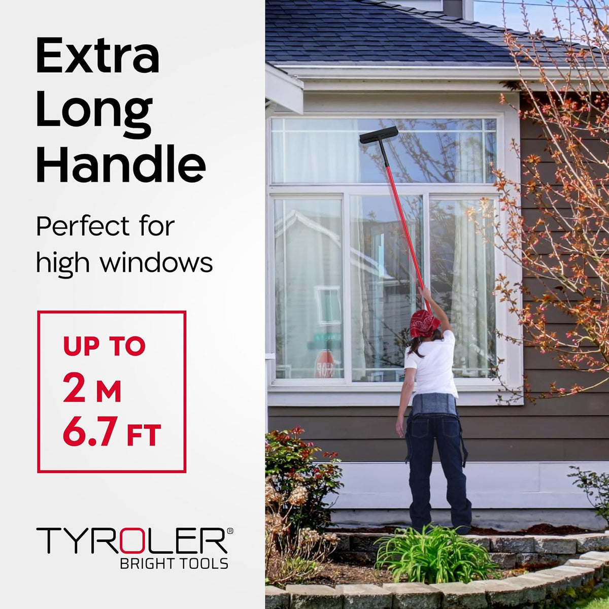 Tyroler Windows Washing Kit with Extension Pole | 12"-80" 5-Part Handle