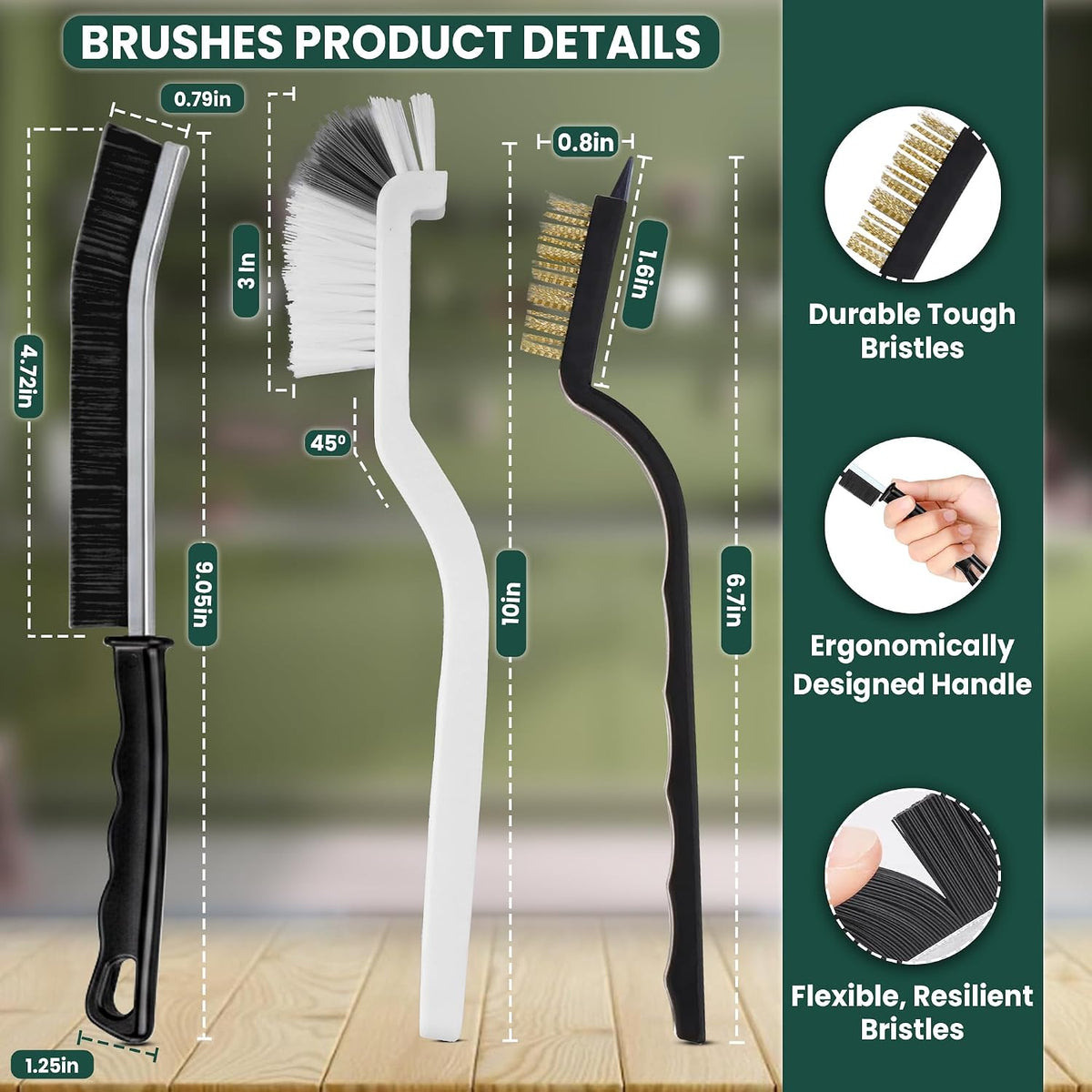 8 Pcs Crevice Cleaning Brush Set – Hard Bristle Cleaning Tools for Grout, Gaps & Narrow Spaces – Multi-Purpose Grout Brush, for Cleaning Bathroom, Shower, Window Tracks, Kitchen