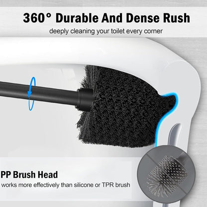 Brushed Nickel Toilet Bowl Brush with Holder, Durable Bathroom Cleaning Tool, Modern Design for Easy Toilet Maintenance, Bathroom Cleaner Brush for Efficient Cleaning and Hygiene