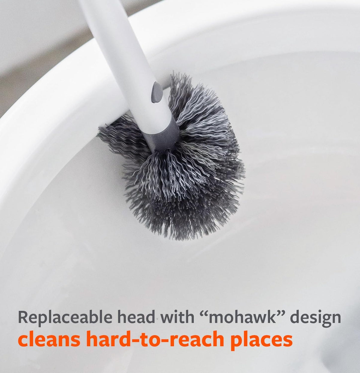 Full Circle Quick Drying Toilet Brush, Replaceable Head, White