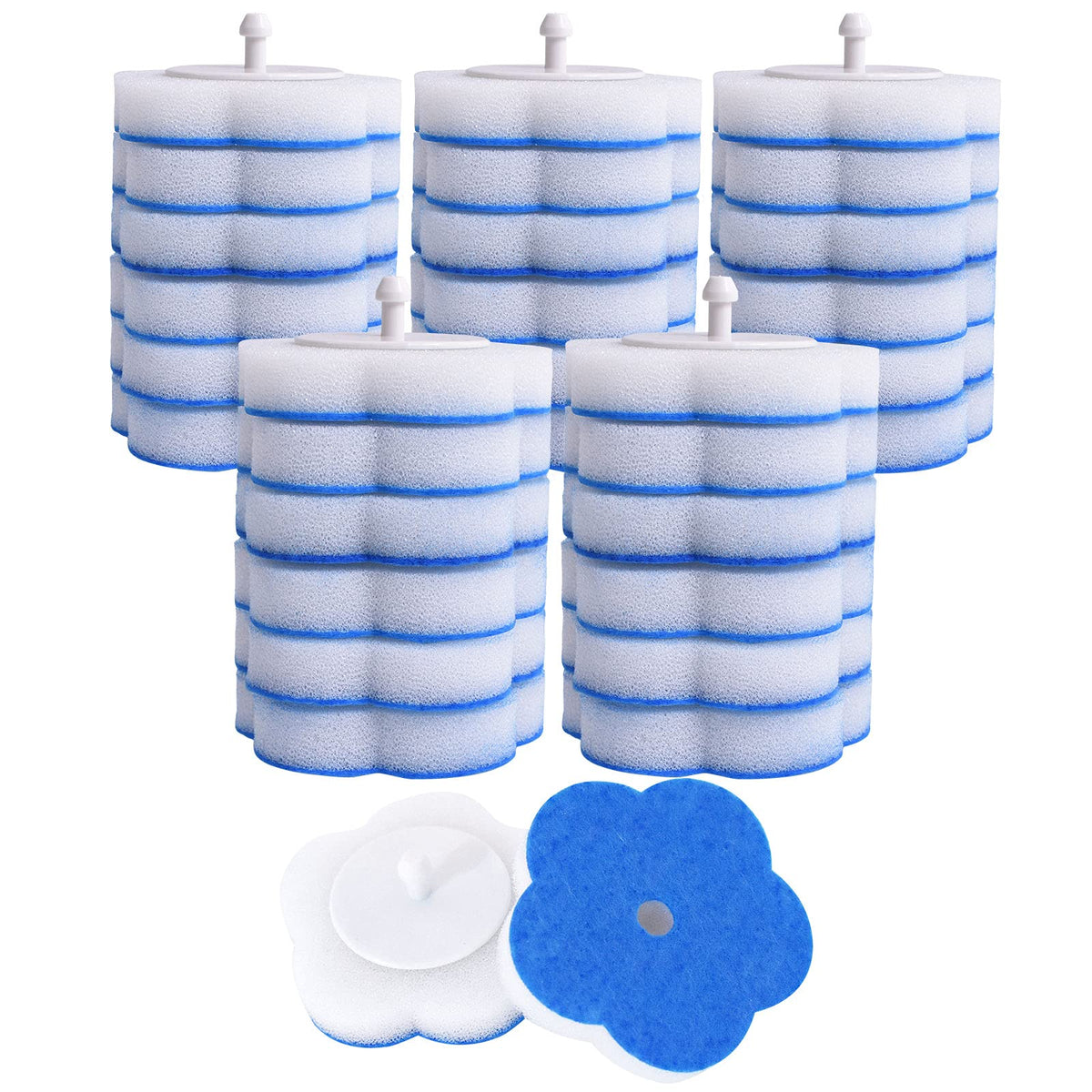 Topo Bear Disposable Toilet Bowl Brush with 40 Toilet Wand Refills, Toilet Bowl Cleaner Wands, Toilet Cleaning System Starter Kit