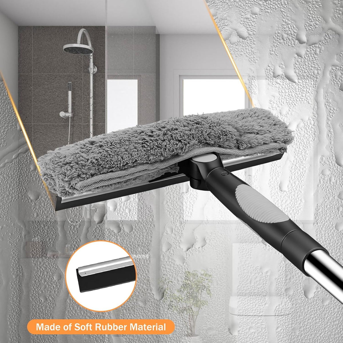 SetSail Window Squeegee with 66in Extension Pole 2-in-1 Window Cleaning Kit