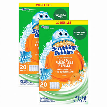 Scrubbing Bubbles Fresh Brush Toilet Bowl Cleaner Kit with Flushable Pads