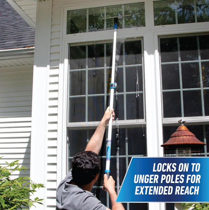 Unger Connect and Clean 16” Performance Window and Glass Cleaning Squeegee with Replacement Rubber, Cleaning Supplies, Heavy Duty Household Cleaner Tools with Streak-Free Results