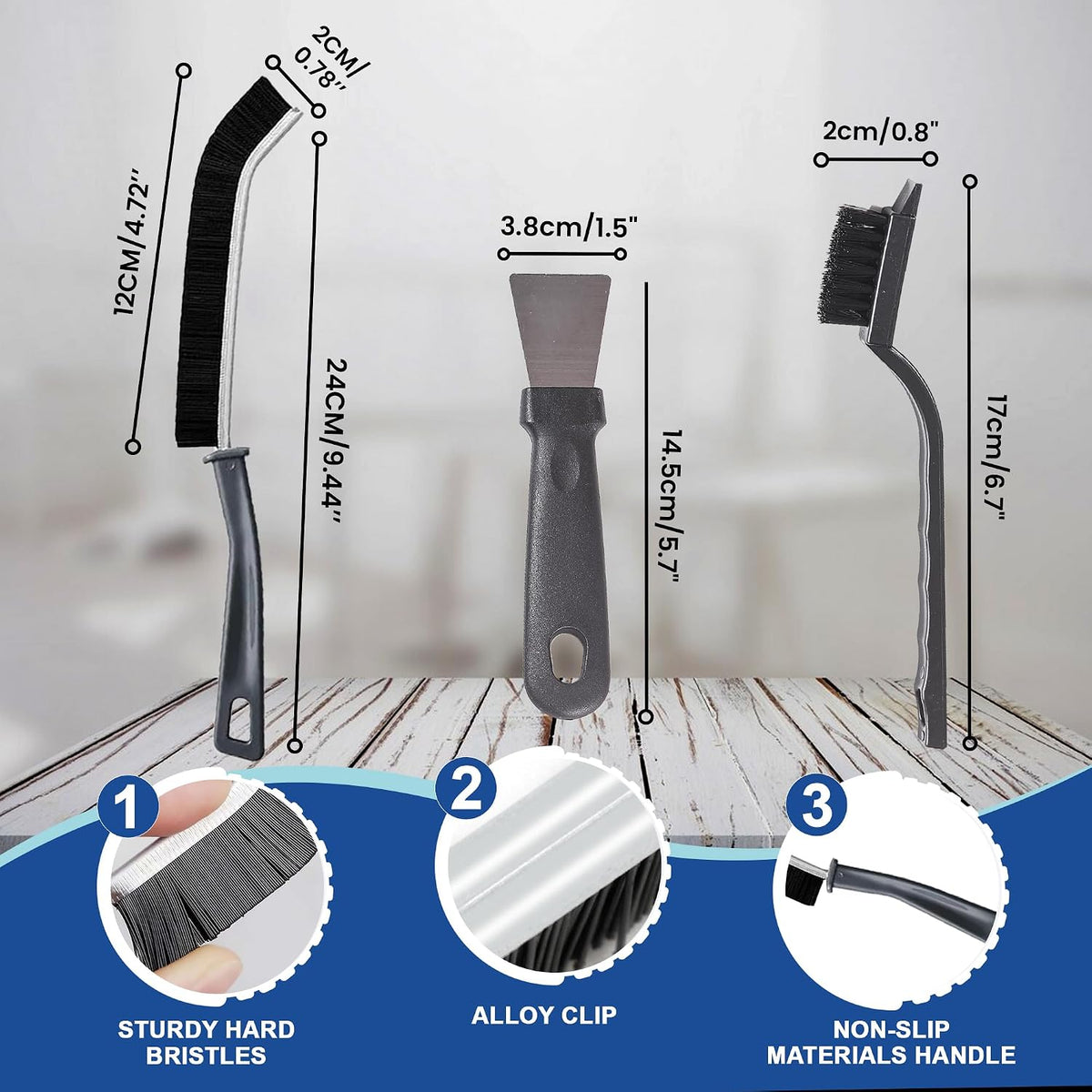 7Pcs Crevice Cleaning Brush, Multifunctional Cleaning Brush Scrub Brush,Toilet Brush,Used in Narrow Corner Tight Spaces,Hard Bristle Grout Brush for Window,Kitchen,Bathroom,Faucets