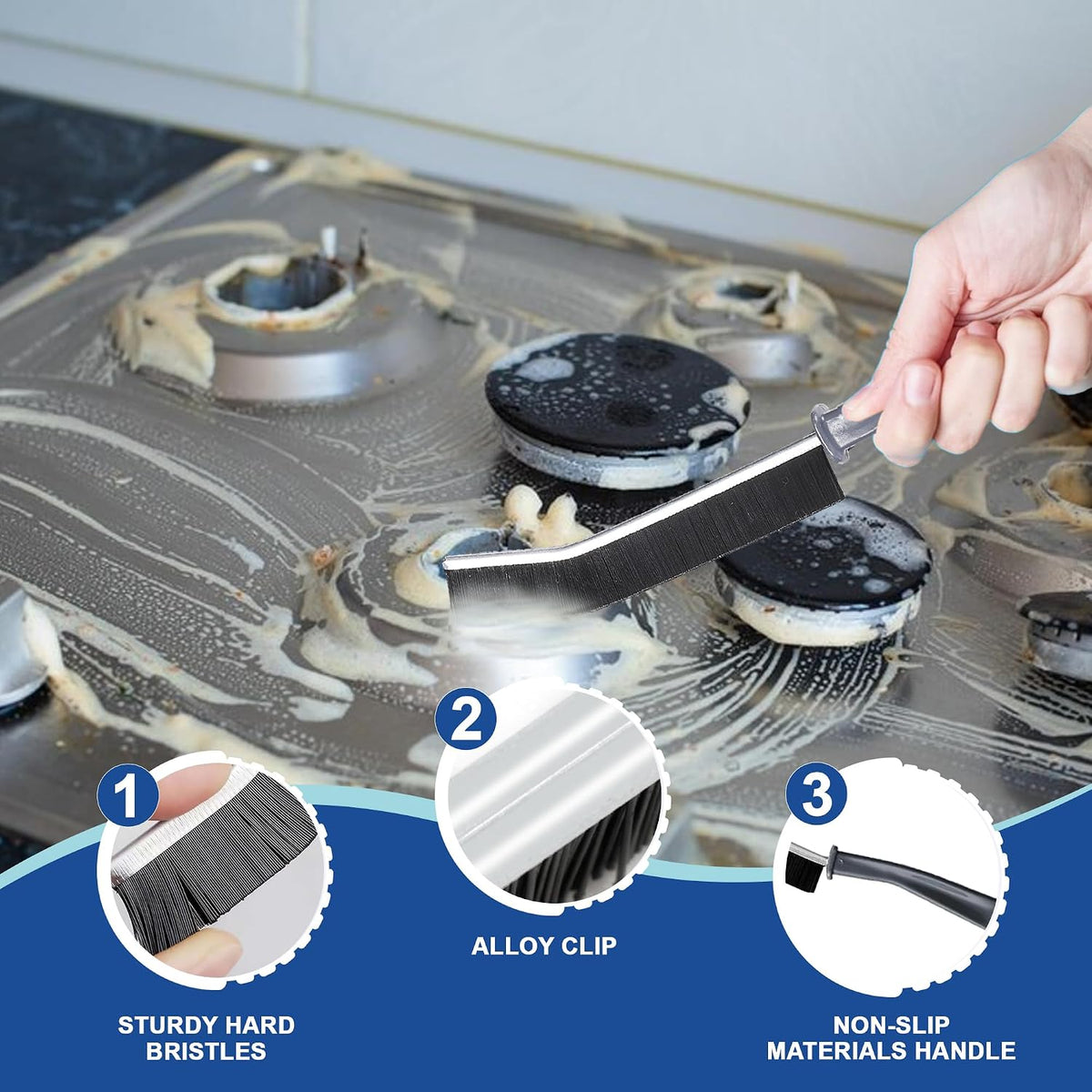 7Pcs Crevice Cleaning Brush, Multifunctional Cleaning Brush Scrub Brush,Toilet Brush,Used in Narrow Corner Tight Spaces,Hard Bristle Grout Brush for Window,Kitchen,Bathroom,Faucets