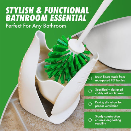 Libman Designer Bowl Brush and Caddy, Hygenic with Drying Slits, 2 Pack