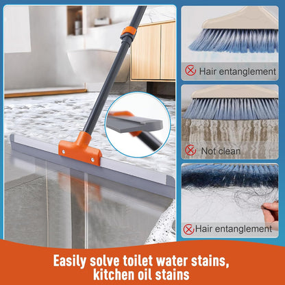 CLEANHOME Rubber Floor Squeegee with Extendable Long Handle
