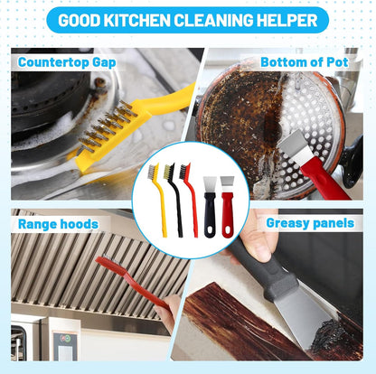16Pcs Crevice Cleaning Brush Set, Hard Bristle Scrub Brushes for Gaps