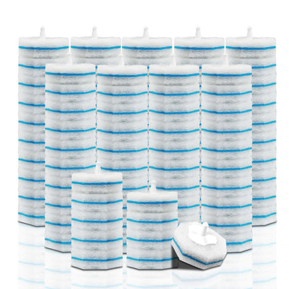 2 Pack Disposable Toilet Brush and Holder Set with 30 Replacement Heads
