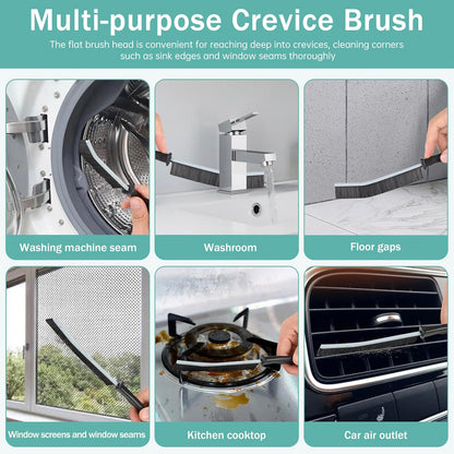 Crevice Cleaning Brush，Hard-Bristled Grout Brush，2026 New Multifunctional Gap Cleaning Brush Tool，Dead Corners Brushes for Bathroom Kitchen Tiles Window Door Slots，5pcs