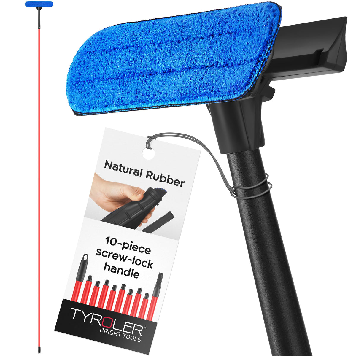Tyroler Windows Washing Kit with Extension Pole | 12"-80" 5-Part Handle