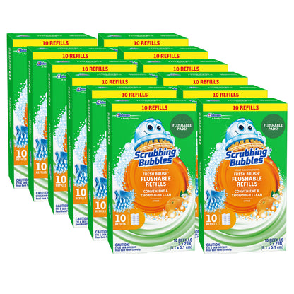 Scrubbing Bubbles Fresh Brush Toilet Bowl Cleaner Kit with Flushable Pads